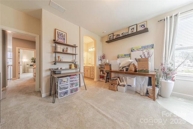 1178 Arges River Dr, Fort Mill, SC 29715 - office with arched walkways and light colored carpet