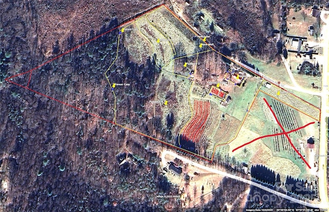 5188 Dysartsville Rd, Morganton, NC 28655 - aerial overview of property's location featuring property parcel outlined