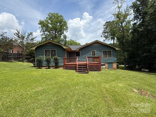 200 Breslin St, Wadesboro, NC 28170 - rear view of house featuring a wooden deck