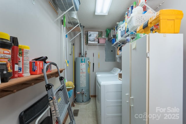 5211 Spring Gln, York, SC 29745 - laundry area with gas water heater, separate washer and dryer, and electric panel