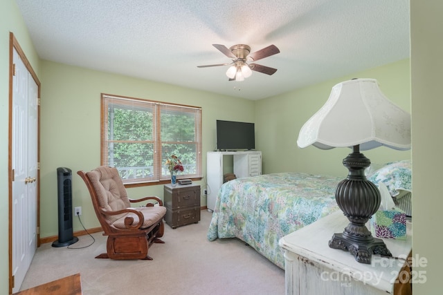 5211 Spring Gln, York, SC 29745 - carpeted bedroom featuring ceiling fan and a textured ceiling