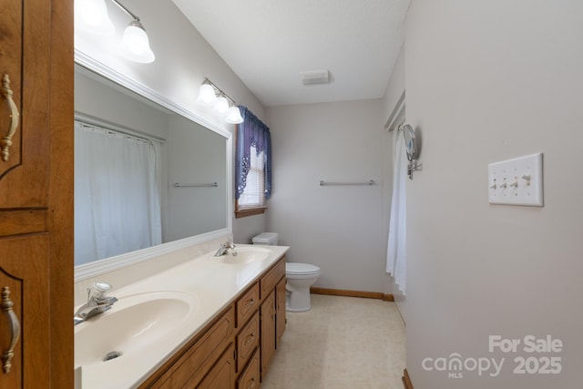 5211 Spring Gln, York, SC 29745 - full bathroom with double vanity, a shower with shower curtain, and tile patterned floors