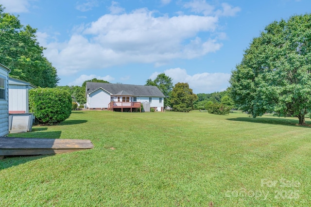 5211 Spring Gln, York, SC 29745 - view of green lawn featuring a wooden deck