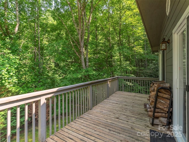 1131 Laurel Branch Rd, Waynesville, NC 28785 - wooden terrace with a view of trees