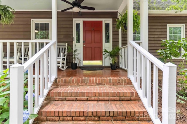3092 Hitching Post Ln, Rock Hill, SC 29732 - entrance to property featuring ceiling fan and a porch