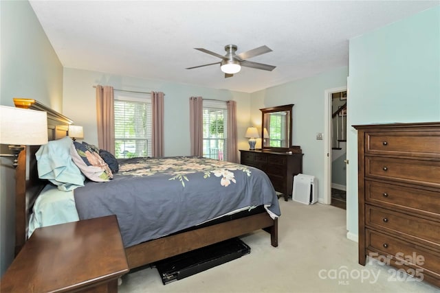 3092 Hitching Post Ln, Rock Hill, SC 29732 - bedroom featuring light carpet and a ceiling fan