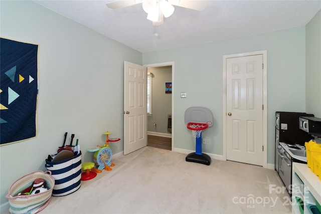 3092 Hitching Post Ln, Rock Hill, SC 29732 - game room featuring light colored carpet and ceiling fan