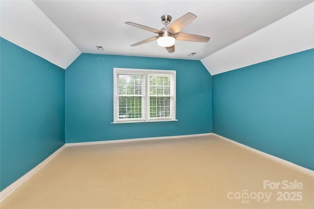 3092 Hitching Post Ln, Rock Hill, SC 29732 - additional living space featuring lofted ceiling, ceiling fan, and carpet floors