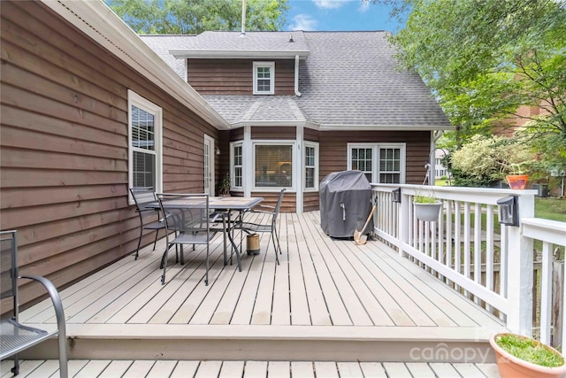 3092 Hitching Post Ln, Rock Hill, SC 29732 - wooden deck featuring a grill and outdoor dining space