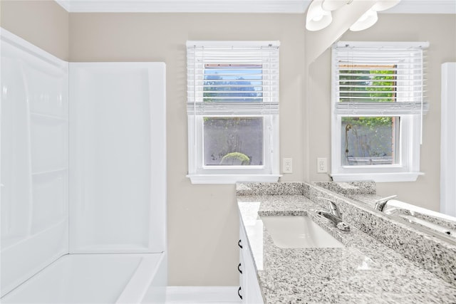 13715 Mayes Rd, Huntersville, NC 28078 - bathroom with vanity and washtub / shower combination