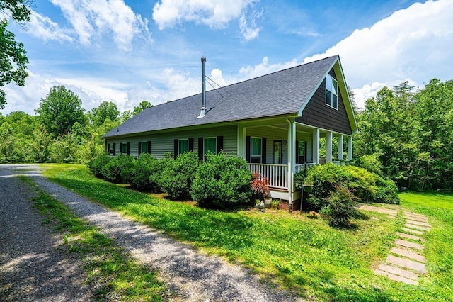 3659 Vashti Rd, Taylorsville, NC 28681 - view of front of property with covered porch, roof with shingles, and driveway