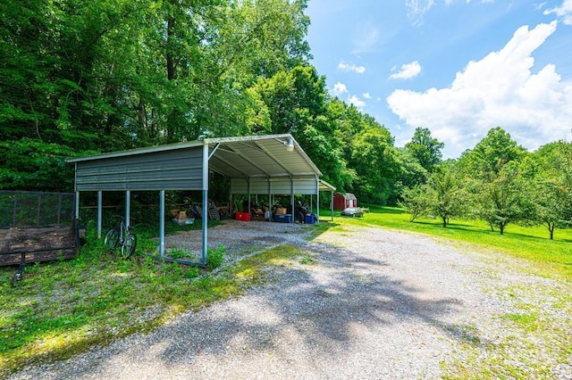 3659 Vashti Rd, Taylorsville, NC 28681 - view of parking / parking lot with a detached carport and driveway