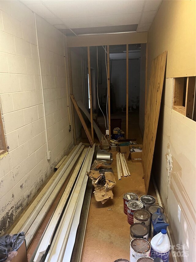 9314 Seymour Ln, Davidson, NC 28036 - miscellaneous room featuring concrete block wall