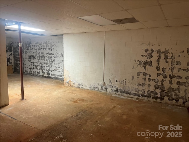9314 Seymour Ln, Davidson, NC 28036 - unfinished below grade area featuring a drop ceiling