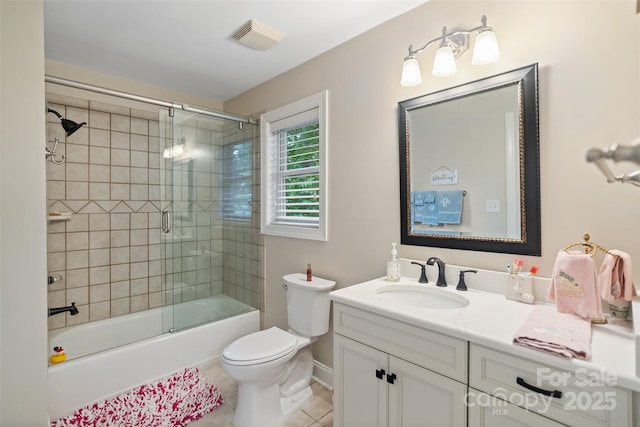 23 Tanglewood Rd, Clover, SC 29710 - bathroom with vanity, tile patterned floors, and enclosed tub / shower combo