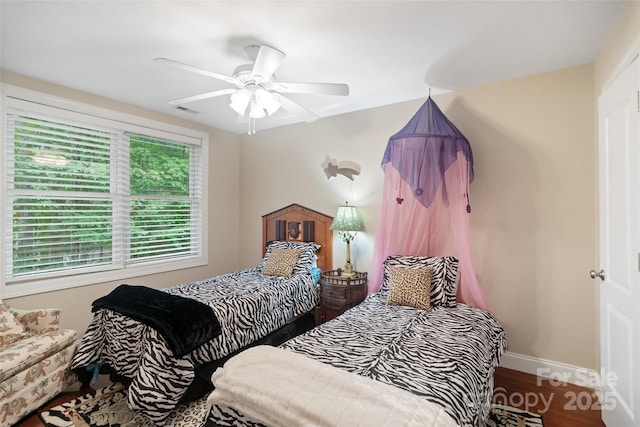 23 Tanglewood Rd, Clover, SC 29710 - bedroom with a ceiling fan and wood finished floors