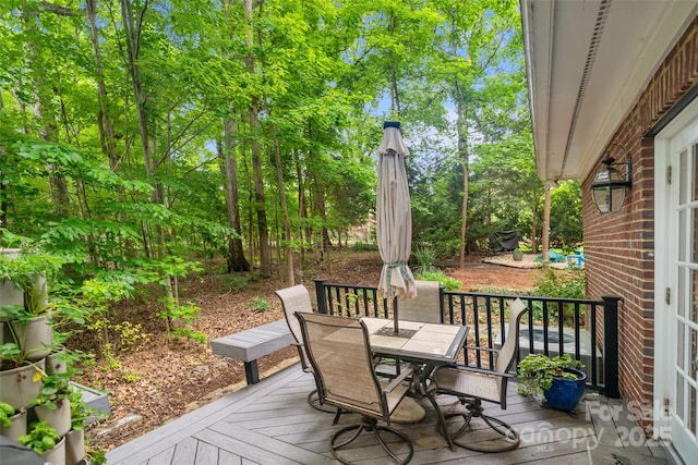 23 Tanglewood Rd, Clover, SC 29710 - wooden terrace featuring outdoor dining space