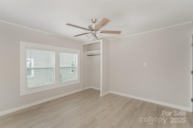 210 Marshall St, Rock Hill, SC 29730 - spare room with light wood-type flooring, ornamental molding, and ceiling fan