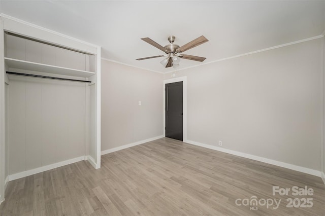 210 Marshall St, Rock Hill, SC 29730 - unfurnished bedroom with wood finished floors, a closet, crown molding, and ceiling fan