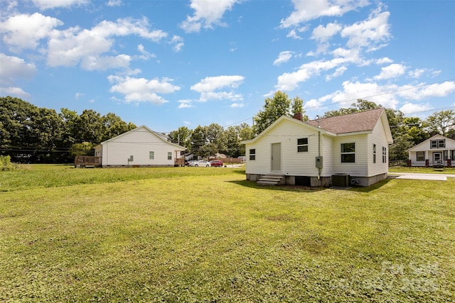 210 Marshall St, Rock Hill, SC 29730 - back of property featuring entry steps, a yard, and a shingled roof