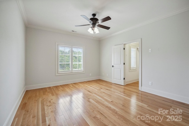 20635 Queensdale Dr, Cornelius, NC 28031 - unfurnished room featuring light wood-type flooring, crown molding, and a ceiling fan