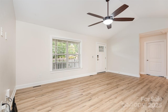 43 Paddington Dr SW, Concord, NC 28025 - foyer entrance with lofted ceiling, light wood-style floors, and ceiling fan