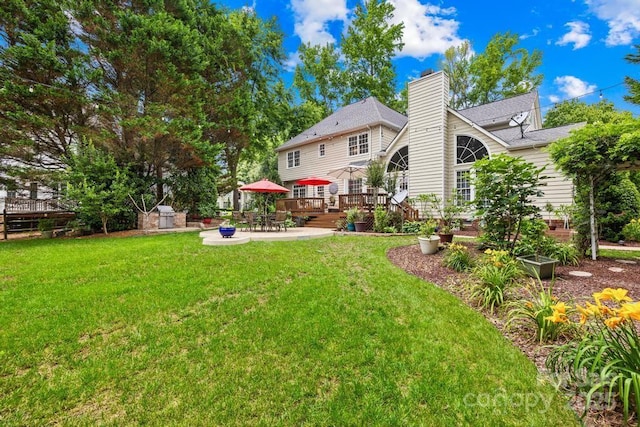 9514 Hayenridge Ct, Huntersville, NC 28078 - rear view of property featuring a patio area, a chimney, and a deck