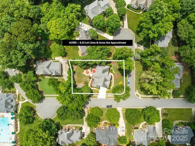 9514 Hayenridge Ct, Huntersville, NC 28078 - aerial view of residential area with property boundaries highlighted