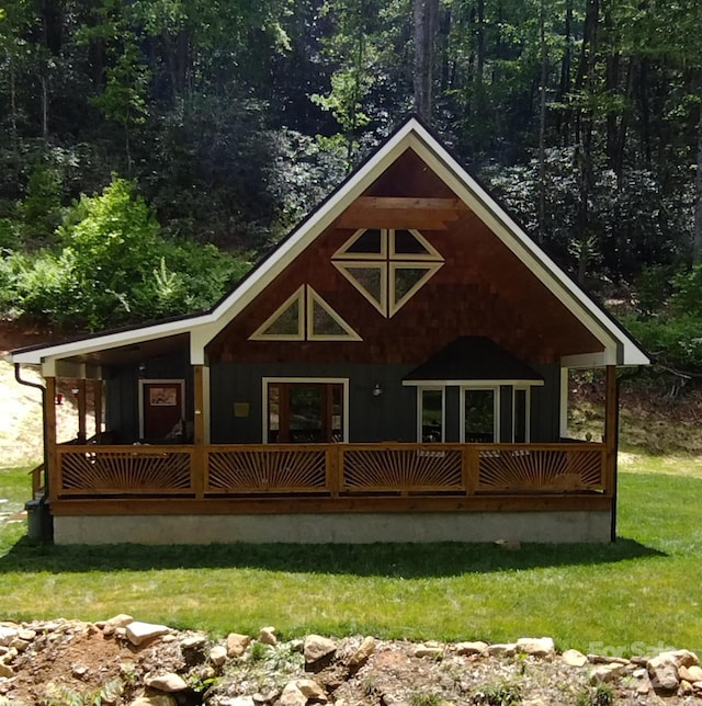 962 Laurel Mountain View Rd, Flat Rock, NC 28731 - rear view of property featuring a yard and a wooden deck