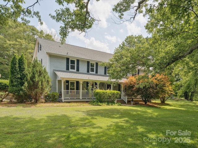 5632 Zion Church Rd, Concord, NC 28025 - back of house featuring covered porch, roof with shingles, and a yard