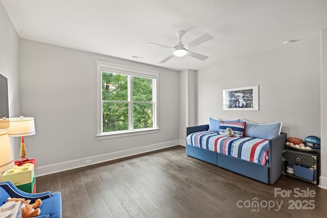 622 Mattie Rose Ln, Charlotte, NC 28204 - bedroom with wood finished floors and ceiling fan