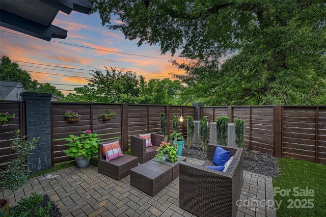 622 Mattie Rose Ln, Charlotte, NC 28204 - fenced backyard featuring a patio area and an outdoor living space