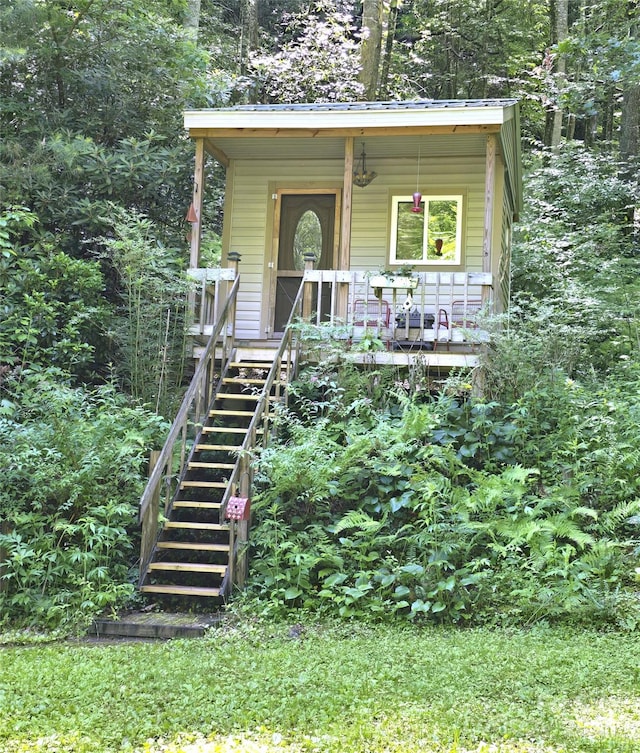 80 Laurel Canyon Rd, Franklin, NC 28734 - view of front of property with covered porch and stairs