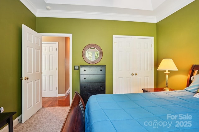 7612 Maple Bluff Ln, Concord, NC 28025 - carpeted bedroom featuring ornamental molding and baseboards