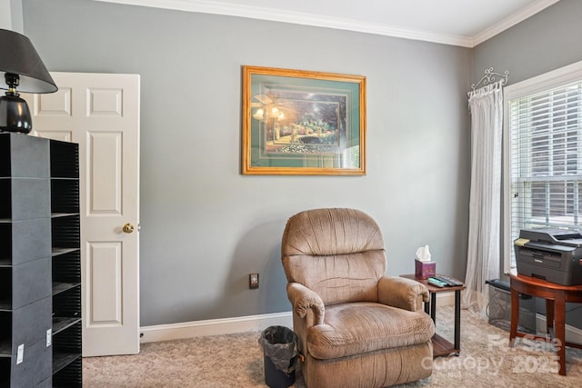 7612 Maple Bluff Ln, Concord, NC 28025 - sitting room with carpet and ornamental molding