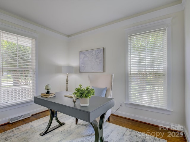 8508 Sandowne Ln, Huntersville, NC 28078 - office space with baseboards and wood finished floors