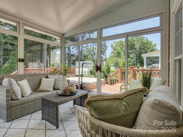 8508 Sandowne Ln, Huntersville, NC 28078 - sunroom / solarium featuring an outdoor living space and vaulted ceiling