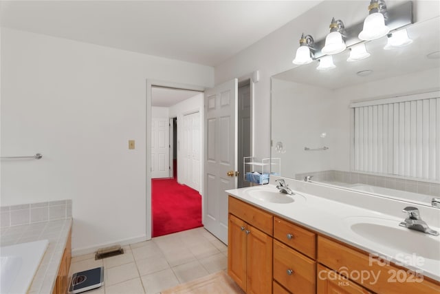 98 Choga Rdg, Whittier, NC 28789 - full bath with a garden tub, double vanity, and tile patterned floors