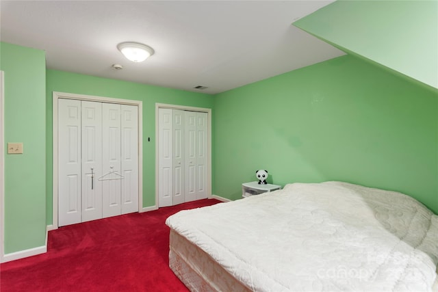 98 Choga Rdg, Whittier, NC 28789 - bedroom with two closets and dark carpet