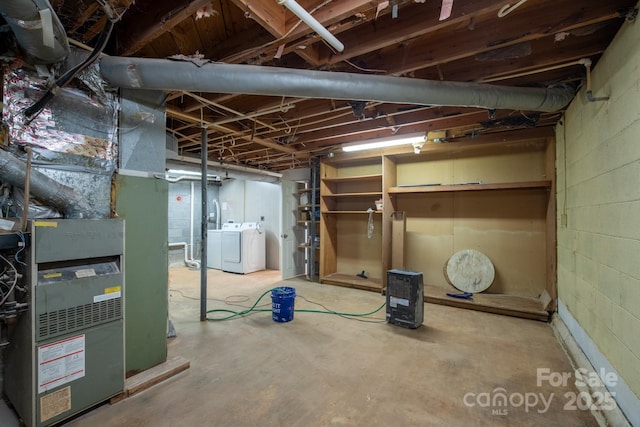 306 2nd Avenue Pl NE, Conover, NC 28613 - unfinished below grade area with independent washer and dryer and concrete block wall