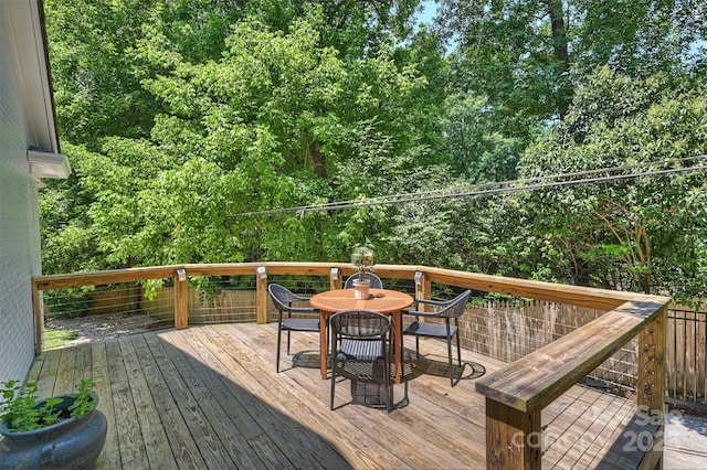6150 Rocky Falls Rd, Charlotte, NC 28211 - wooden terrace with outdoor dining space