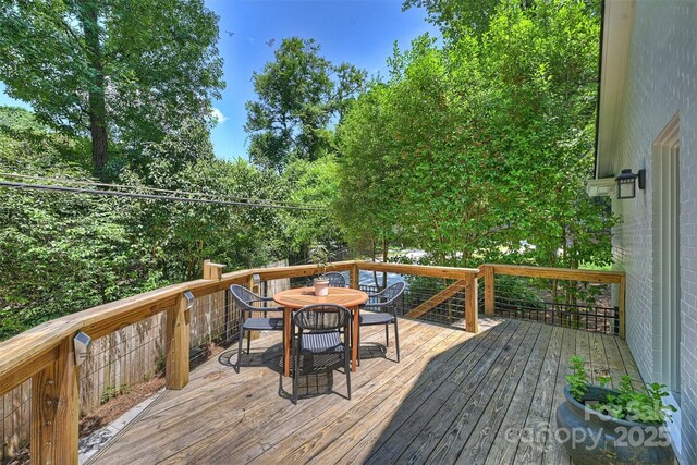 6150 Rocky Falls Rd, Charlotte, NC 28211 - wooden terrace featuring outdoor dining space