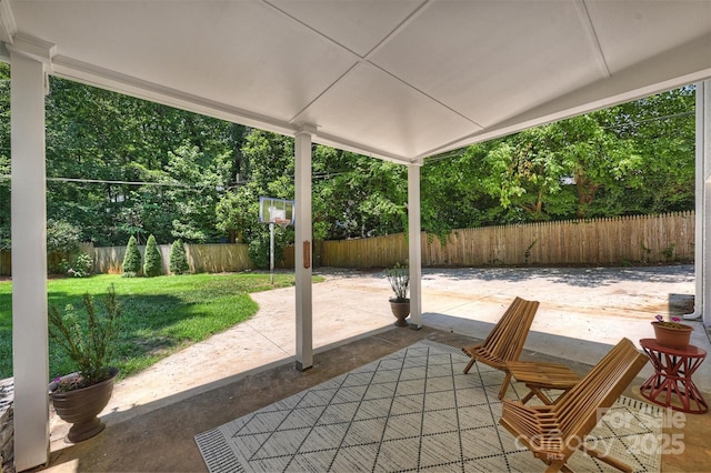 6150 Rocky Falls Rd, Charlotte, NC 28211 - fenced backyard with a patio area