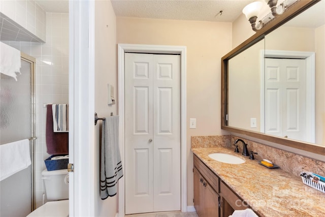 5563 Grace Chapel Rd, Hickory, NC 28601 - bathroom with vanity and a shower stall