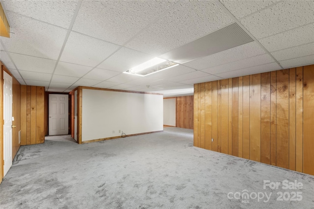 5563 Grace Chapel Rd, Hickory, NC 28601 - finished basement featuring carpet floors, wooden walls, and a paneled ceiling