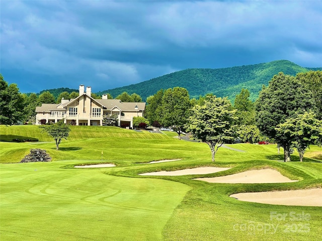 214 River Knoll Dr, Jefferson, NC 28640 - view of home's community featuring a mountain view, golf course view, and a lawn