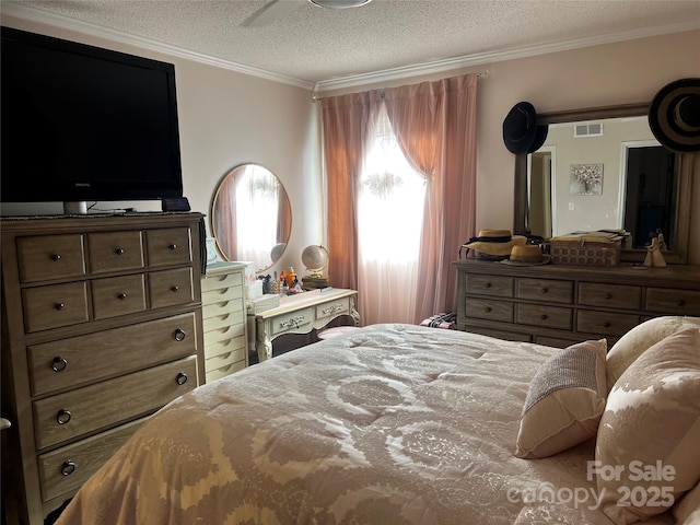 140 Lake Concord Rd NE, Concord, NC 28025 - bedroom featuring crown molding and a textured ceiling
