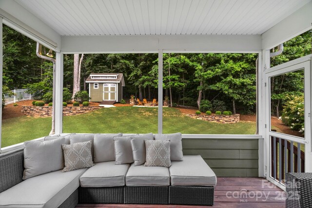3701 Methodist Church Ln, Waxhaw, NC 28173 - sunroom with an outdoor living space and healthy amount of natural light
