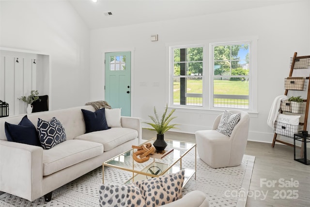 103 Wadesborough Pl, Wadesboro, NC 28170 - living area with light wood-style floors and lofted ceiling