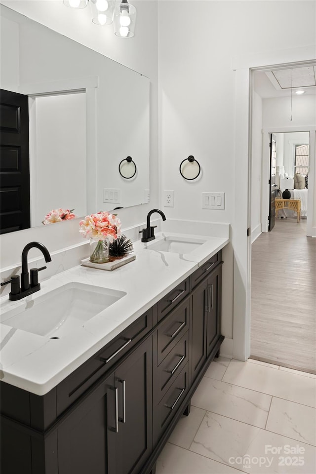 103 Wadesborough Pl, Wadesboro, NC 28170 - full bathroom featuring double vanity and marble finish flooring